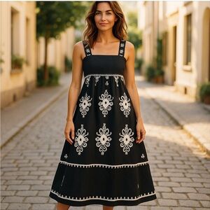Chic Black and White Sun Dress